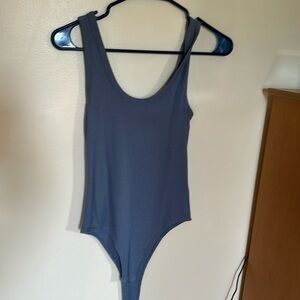 Dusty blue tank top bodysuit